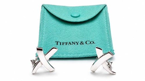 Tiffany & Co Paloma Picasso X Kiss Earrings Sterling Silver 925 Omega Back +COA