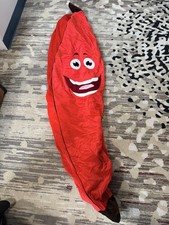 HB Leisure Giant 75" Inflatable Red Fabric Smiling Banana Party Decor Rare