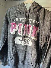 Victoria's Secret Women's Pink Hoodie Medium Vintage Y2K University of Pink