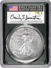 2022 W $1 1 oz Burnished Silver American Eagle PCGS SP70 Emily Damstra Signed La