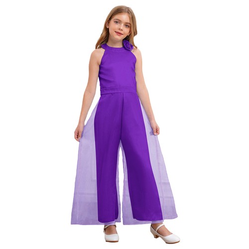 Kids Girls Gown Party Jumpsuit Evenings Rompers Dance Bodysuit Wedding Costume - Picture 35 of 54