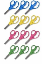 New  12pk TRU RED Teacher Pack 5" Kids Blunt Tip Stainless Steel Scissors