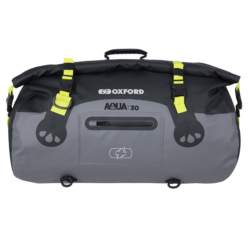 Oxford Aqua Waterproof Motorbike Motorcycle 30L Luggage Roll Bag Black/Grey/Fluo