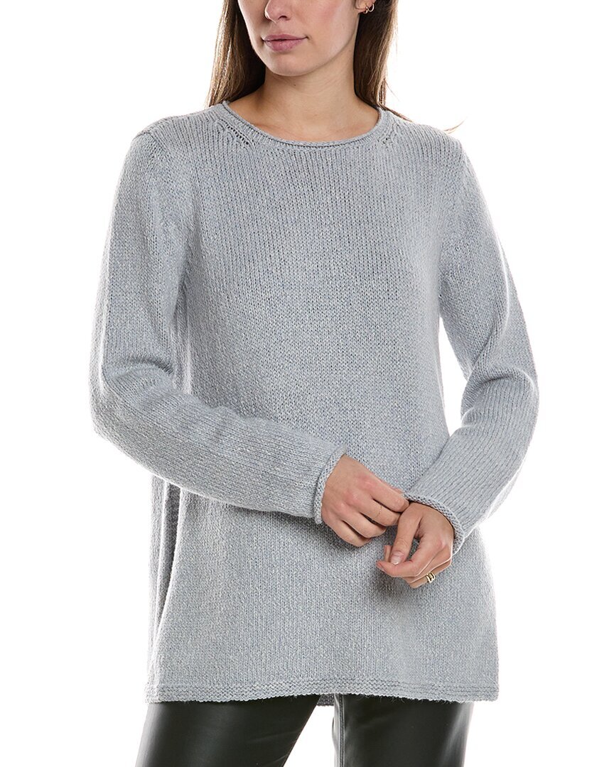 Пуловер Eileen Fisher с круглым вырезом из смеси альпаки, женский синий Xl