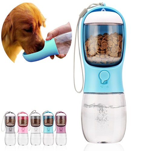 Dog Water Bottle,Portable Pet Water Bottle with Food Container,Outdoor Portab...
