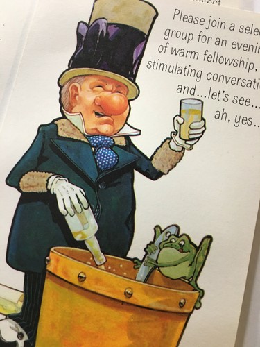 VTG 60s Party Invitations LOT 6 NOS Cocktails Drinks Humor Funny WC FIELDS - Picture 1 of 4