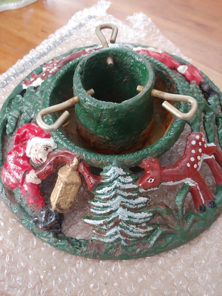 German Cast Iron Christmas Tree Stand MultiColored eBay