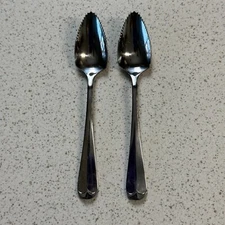 Lot of 2 HIC Japan Stainles Steel Grapefruit Serrated Edge Spoons