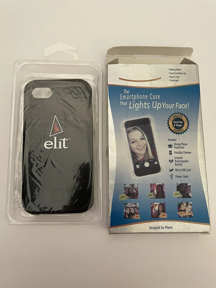 Estuche rígido de protección Stoli Elite negro iluminado para teléfono inteligente selfie iPhone 7 Foto 3 de 4