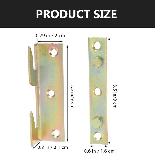 8pcs Bed Frame Brackets Bed Hinges Bed Rail Brackets Bed Rail Supports US - Picture 9 of 12