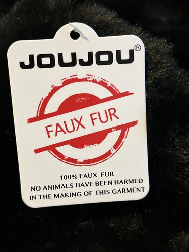 Joujou Faux Fur Womens Jacket Size Small Black NEW - Picture 13 of 13