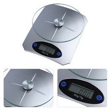 Elektronische digitale LCD-Waage 5 kg Edelstahl Küche Kochen Lebensmittel Waage