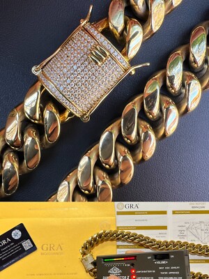 18mm KILO Miami Cuban Chain Bracelet 14k Gold Plated Stainless