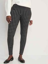 NWT Old Navy Women's High-Rise Jersey Leggings Legging Pants Black Plaid LXL XXL