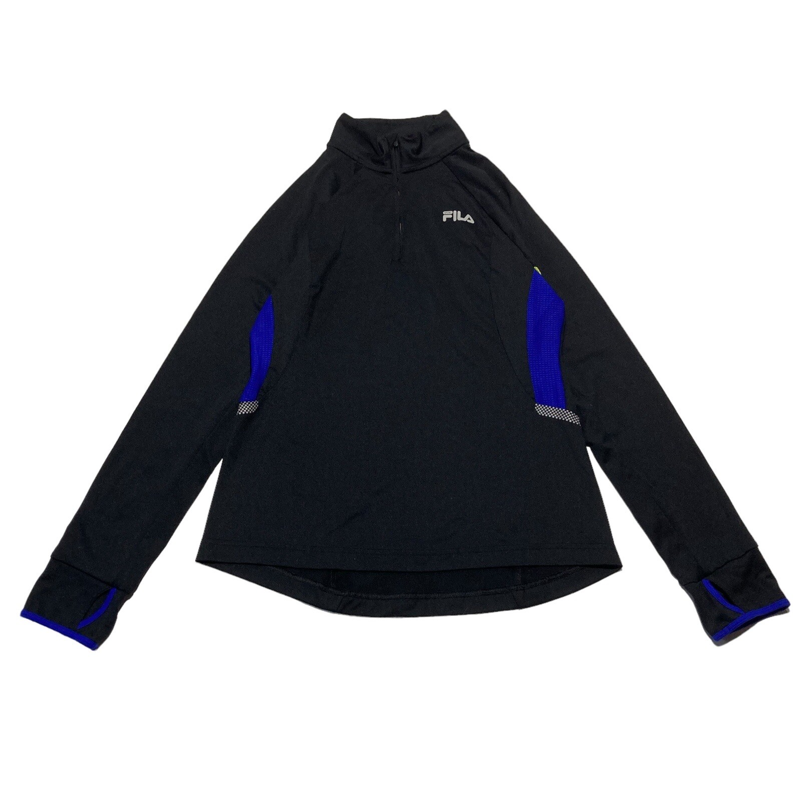 Pullover FILA Sport Athletic Running nero manica lunga 1 4 cerniera donna M