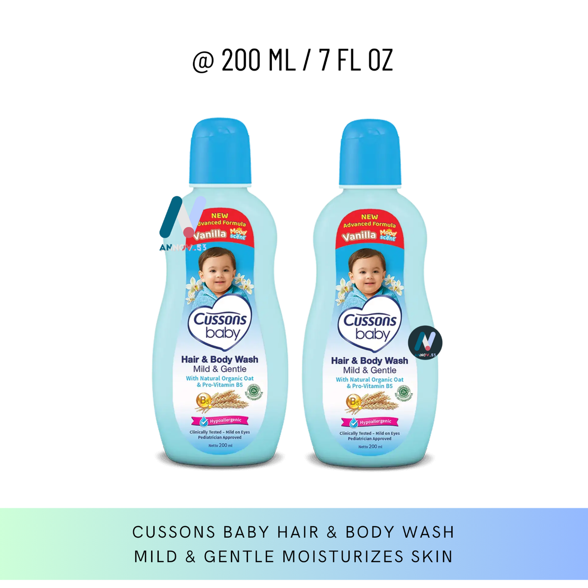 CUSSONS BABY Mild Gentle Hair Body Wash Nourishes Skin
