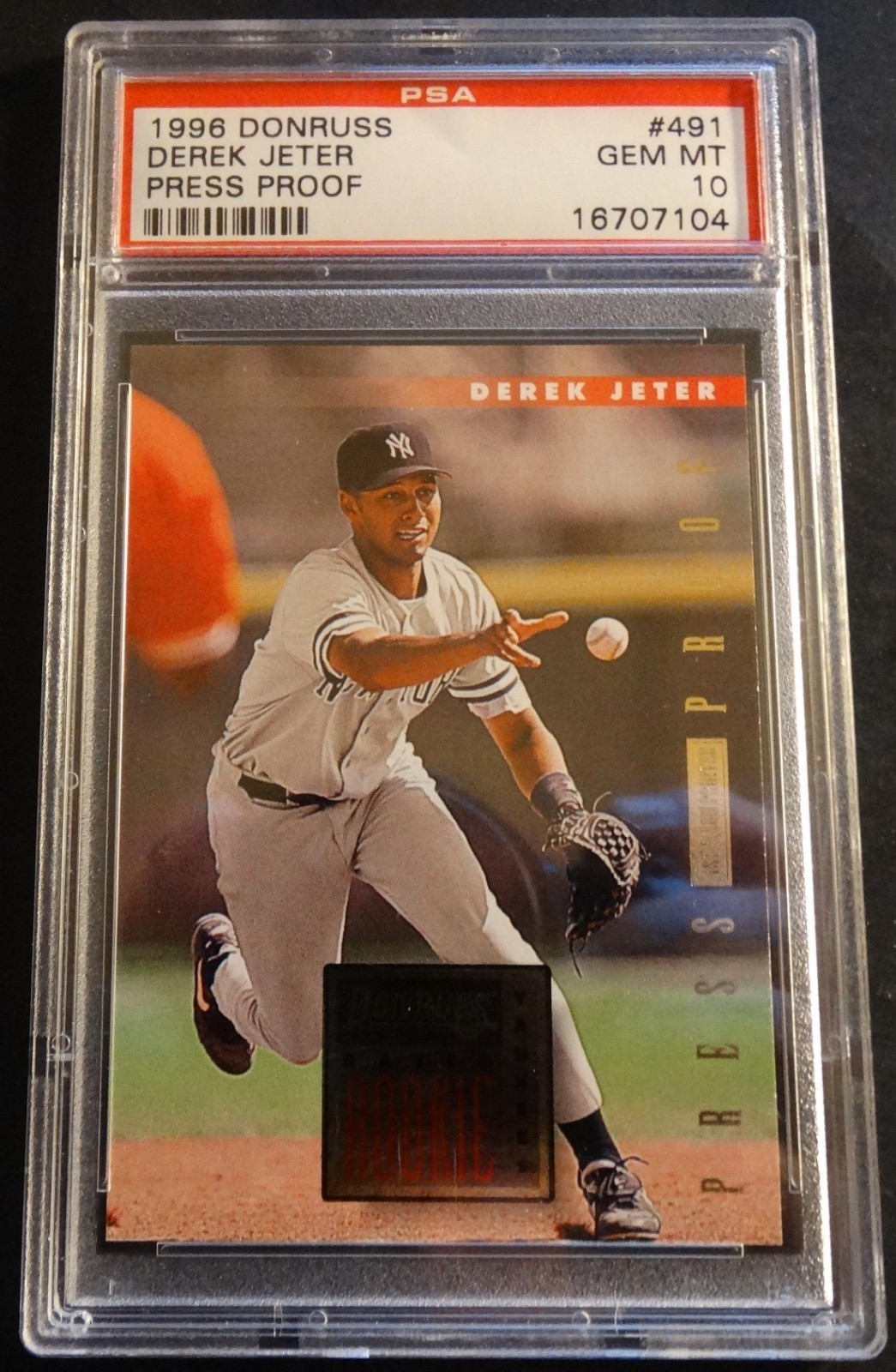 1996 DEREK JETER DONRUSS PRESS PROOF ROOKIE #491 PSA 10  POP 26 (522)