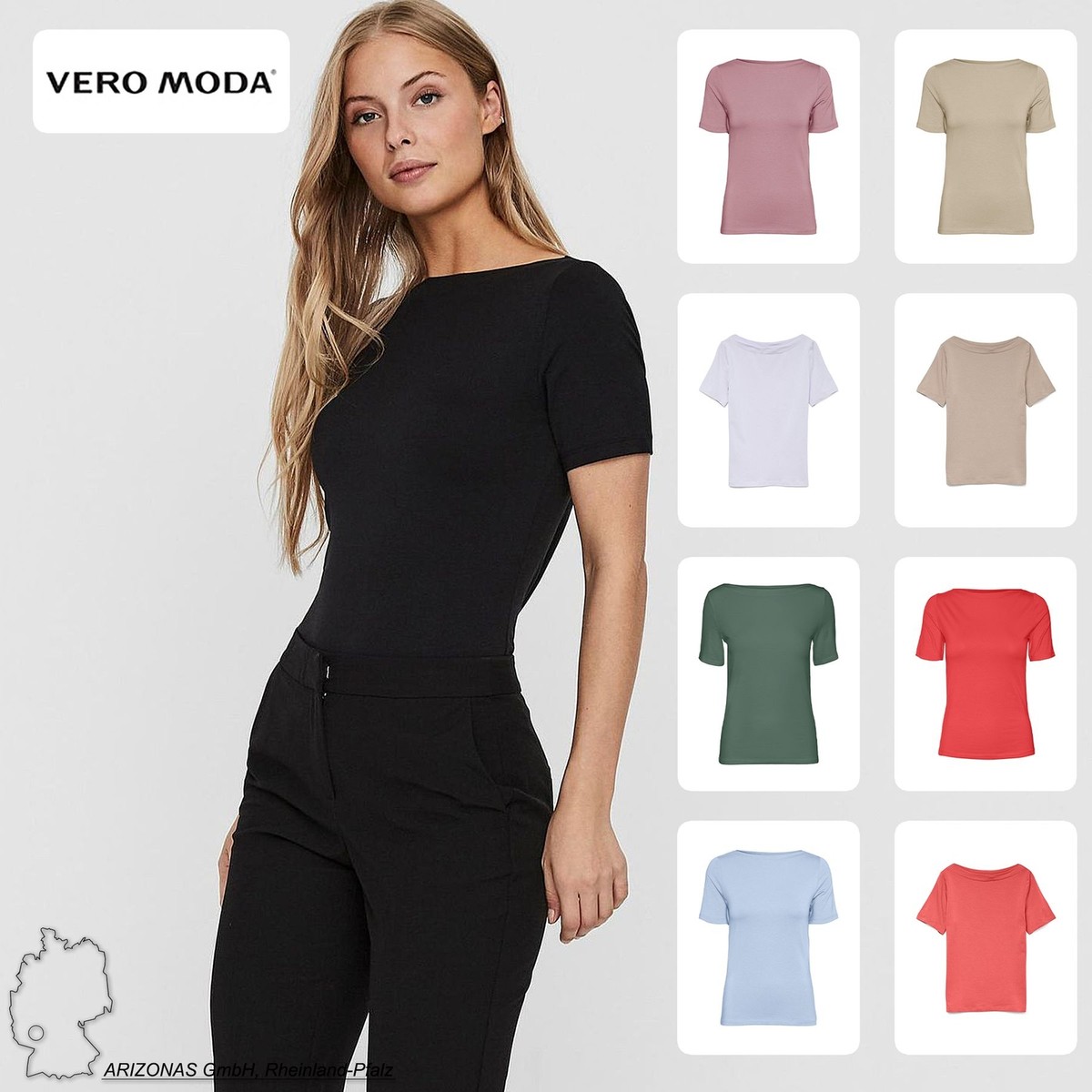 Vero Moda Maglia Stretch Basic con scollo a barca VMPANDA NUOVO