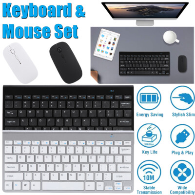 Wireless Keyboard & Mouse Combo Mini USB 2.4G Ultra Slim For Windows PC Laptop