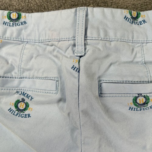 Tommy Hilfiger Women's Size 00 Light Blue All-Over Logo Print Shorts - Picture 11 of 12