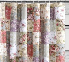 BLOOMING PRAIRIE 72x72 SHOWER CURTAIN : COTTON COUNTRY LILAC ROSE FLORAL
