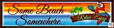 TIKI BAR METAL MINI STREET SIGN 3"X12" POOL HOT TUB MARGARITAVILLE BEACH DECOR