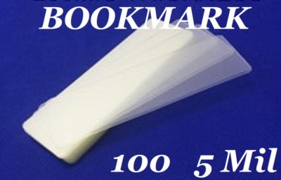 100 Bookmark Laminating Pouches 5 Mil 2-3/8 x 8-1/2  Extra Clear, Gloss