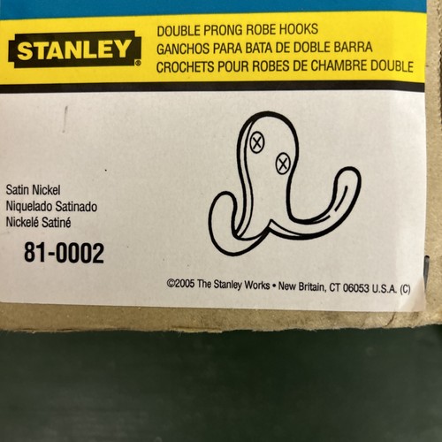 Stanley Hardware Double Prong Rope hook Satin Nickel Finish 81-002 - Afbeelding 2 van 6