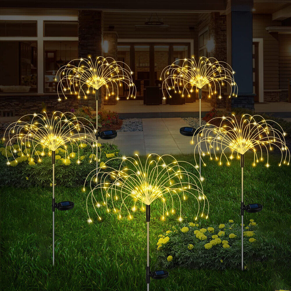 24PCS Solar Firework Lights 200 LED Outdoor Solar Garden Stake Lights