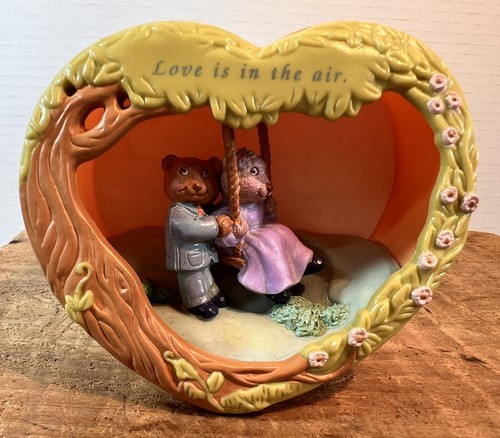Avon Shadowbox Sentiments Love is in the Air Bear Couple Swinging On ...