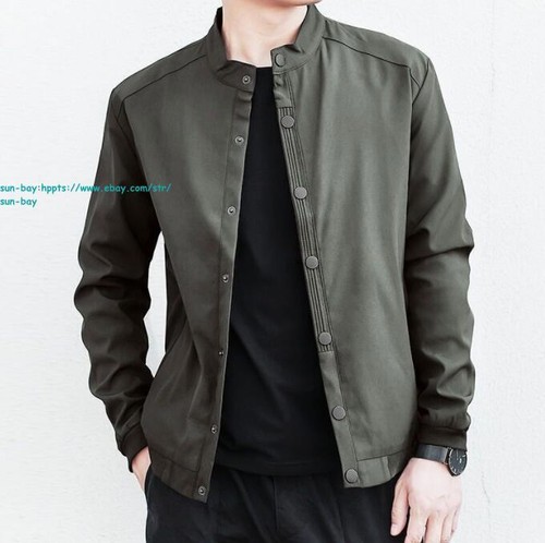 Men's Button Up Windbreaker Casual Jacket Outdoor Spring/ Fall Long sleeve Coats - Imagen 16 de 20