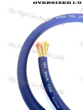 1/0 Gauge AWG BLUE Power Ground Wire Sky High Car Audio Cable Sold By The Foot