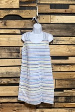 Christopher & Banks Striped Linen and Cotton Sleeveless Dress Size Medium