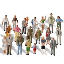 20pcs Model Trains O Scale Painted Figures 1:43 Scale Standing People P4309