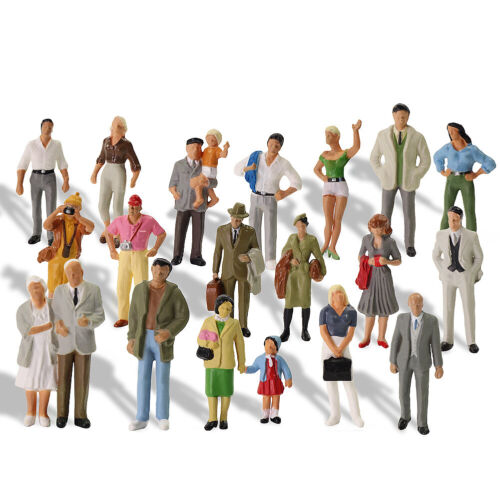 20pcs Different Model Trains O Scale Painted Figures 1:43 Scale Standing People