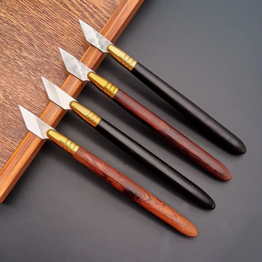 Leather craft bevel-point edge knives wooden Carving Pen Knife Cutting Tool  Diy