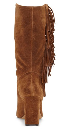 Vince Camuto Sterla Vintage Brown Verona Genuine Suede Leather Fringe Boots 8.5M - Picture 3 of 9