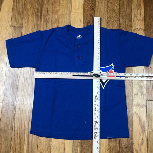 New Majestic Blue Jays Shirt Boys Small Toronto MLB Baseball Blue Youth Sports - Picture 2 of 5