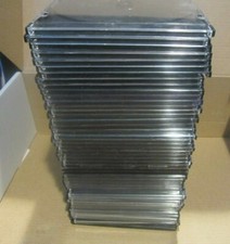 Lot of 20 CLEAR BLACK SLIM CD DVD STORAGE CASES BRAND NEW OPEN CASE