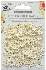Micro Jewel Florette Paper Flowers -Cream, 30/pk, stickers-Little Birdie CR94198