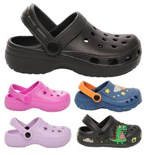Kids Slip On Clogs Summer Beach Holiday Pool Sliders with Movable Strap