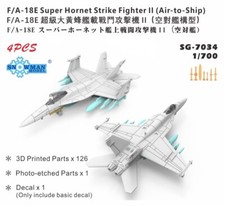 1/700 4Pcs F/A-18E II Super Hornet Air-To-Ship Carrier Based Fighter Model