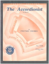 Accordionist March 1926 PIETRO DEIRO Accordion Solo Vintage Sheet Music