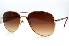 Vintage AO EC500A Gold Pilot Metal Sunglasses USA W/NEW LENSES 