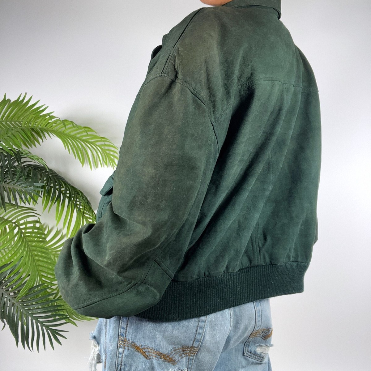 Vintage 90s Grunge G-III Green Leather Streetwear Indie Granola
