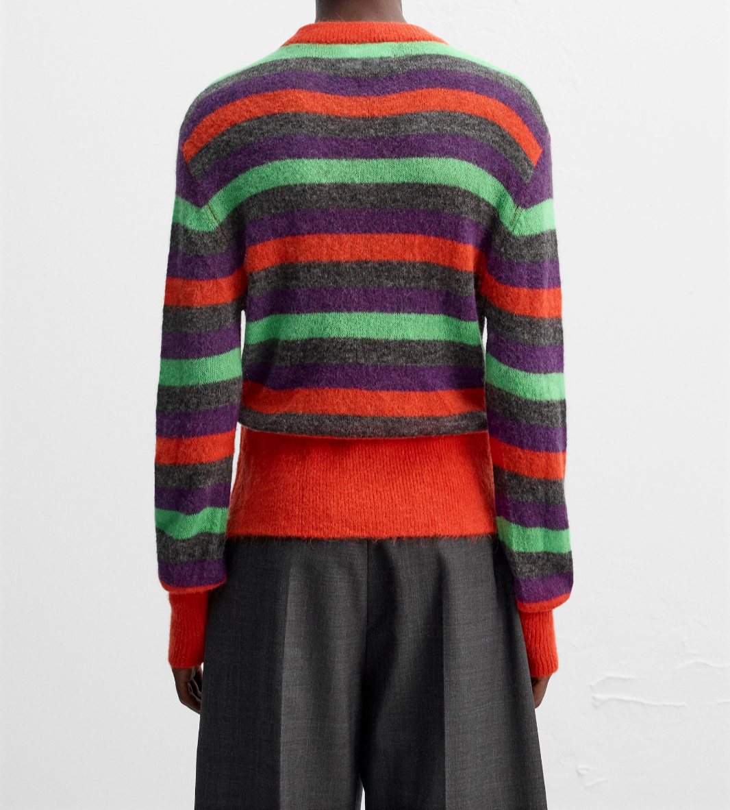 Zara x Harry Lambert Striped Wool Blend Sweater Red Size M Medium