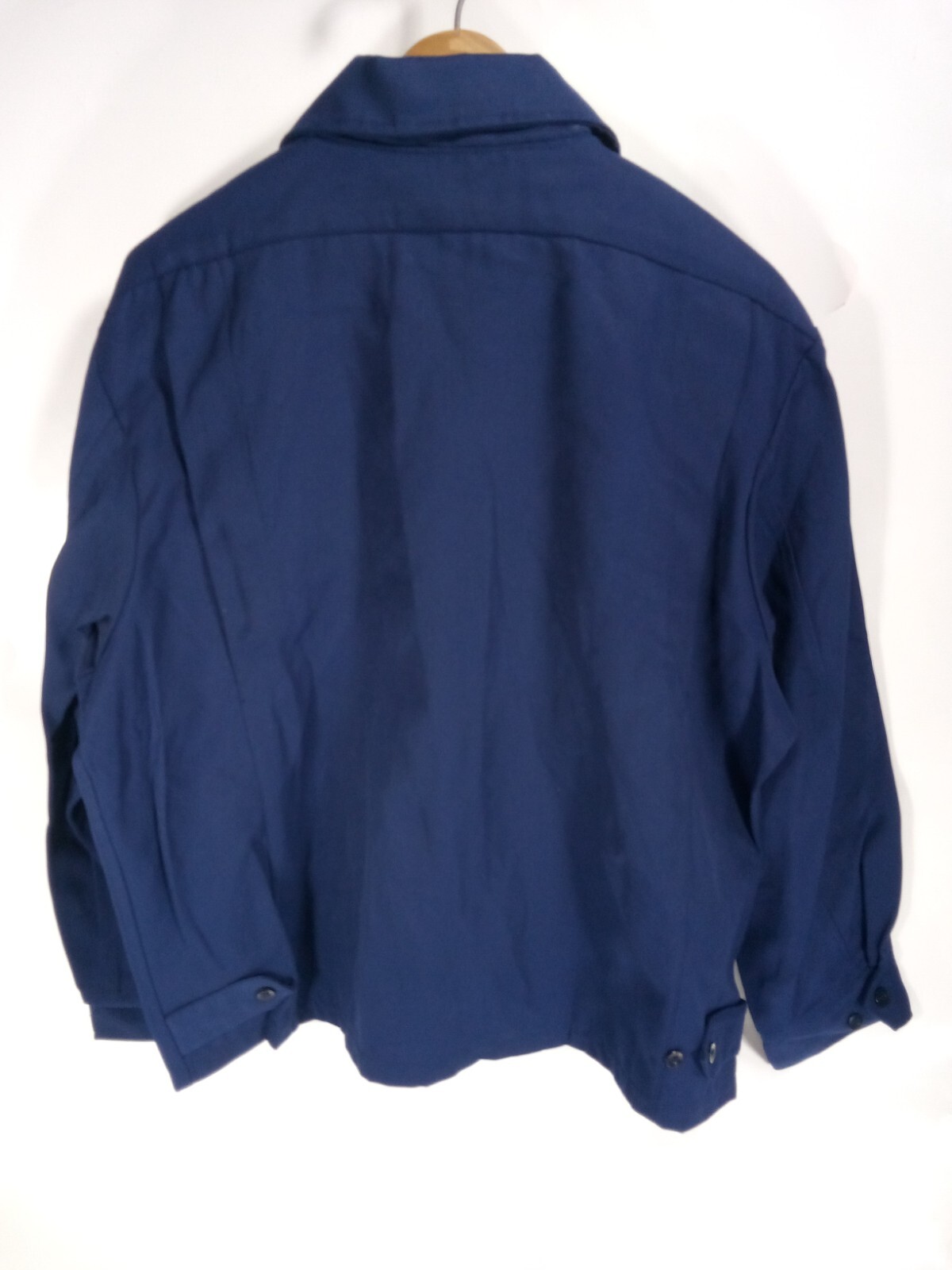 Vintage Riverside Work Uniform Jacket M Full Zip Workwear Blue Flexbac Trim Flex eBay