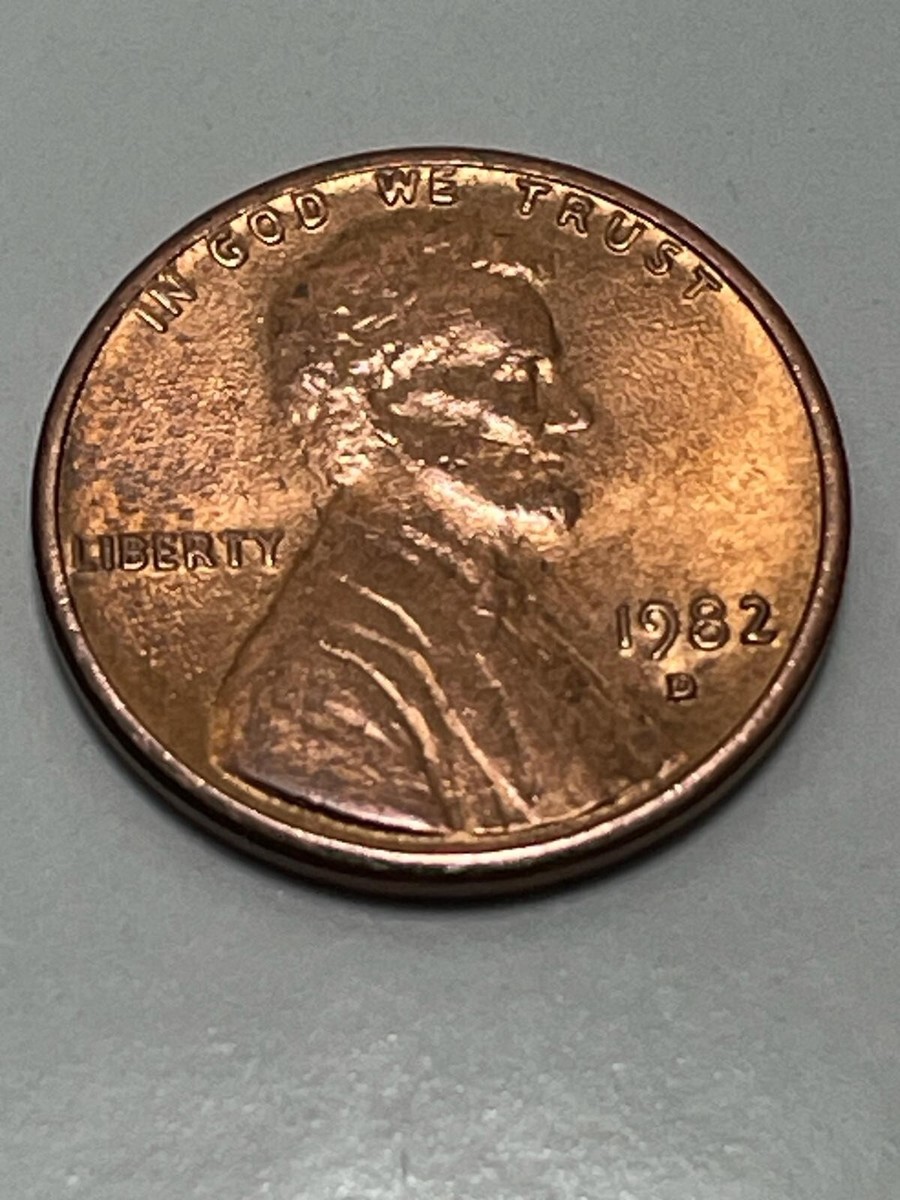 Rare 1982 D Lincoln Penny - DDO Liberty, Motto, Date - Broad