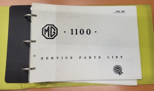 VINTAGE ORIGINAL 1962 MG 1100 SERVICE PARTS LIST AKD 3008 1ST EDITION - Picture 2 of 9