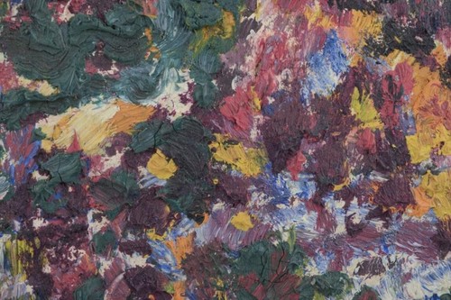 Unknown artist. Oil on board. Pointillistic landscape. 1960s - Picture 6 of 9